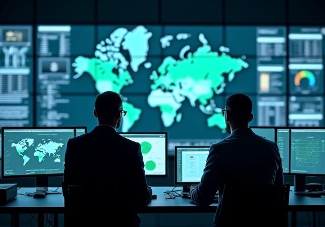 Team of logistics experts monitoring cargo shipments